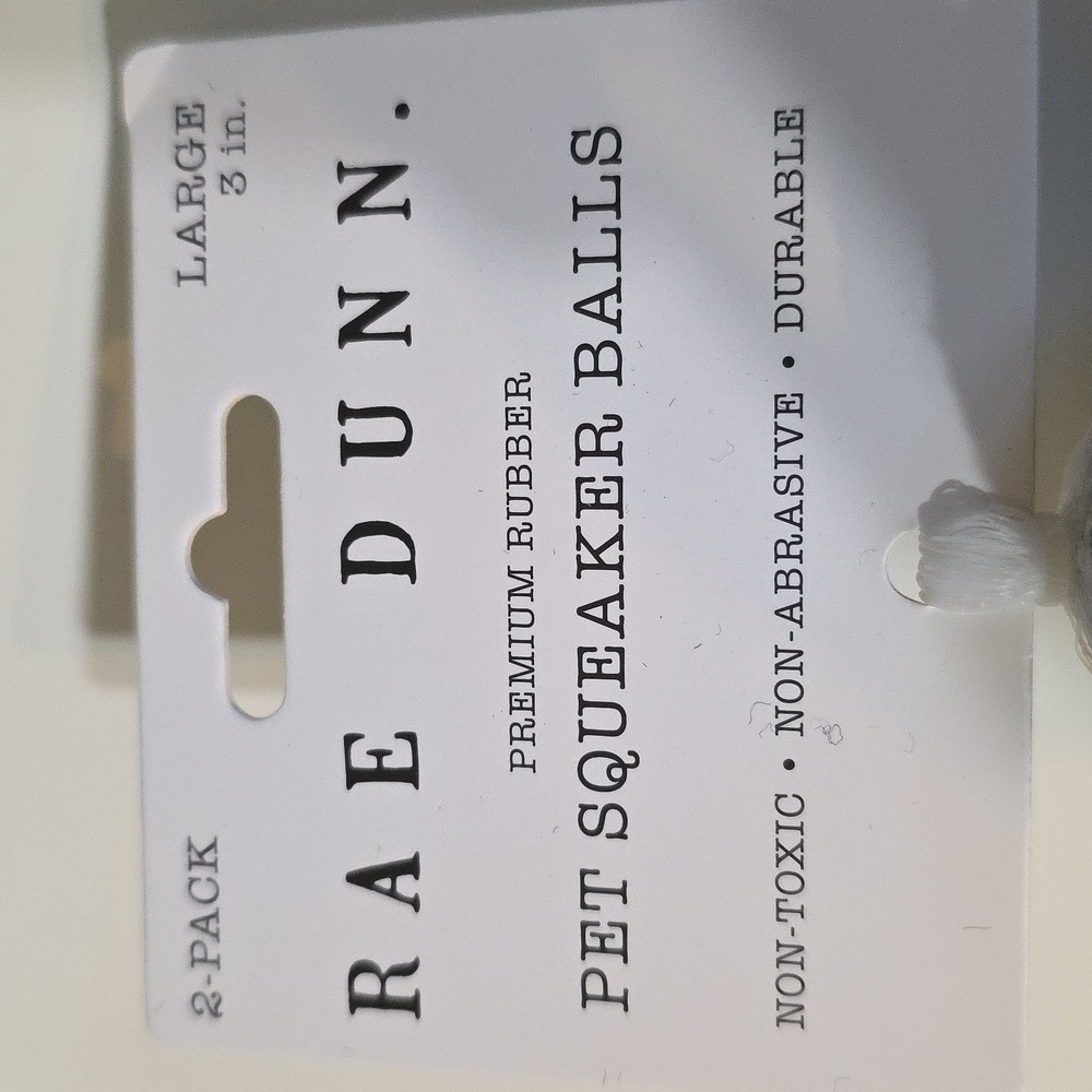 RAE DUNN. Pet Squeaker Balls 2-Pack Durable Large 3" Premium Rubber Non-Toxic - Picture 2 of 6